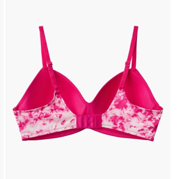 Halston Women's Bra 36D Pink Design T-Shirt Comfort Wireless Lightly Padded NWOT - Picture 2 of 5